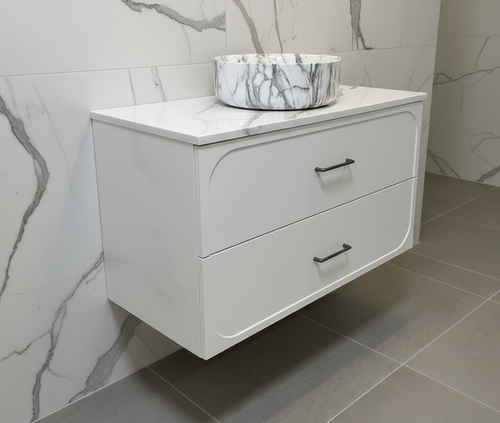 Marius Twin Hampton Shaker 601 - 899 mm Wall Hung Vanity - Optional Bench Top