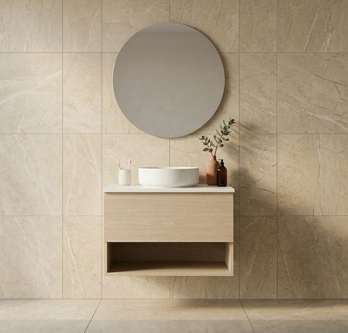 Infinity Short Wall Hung Vanity 450 - 590 mm, Open Shelf - Optional Stone Bench Top
