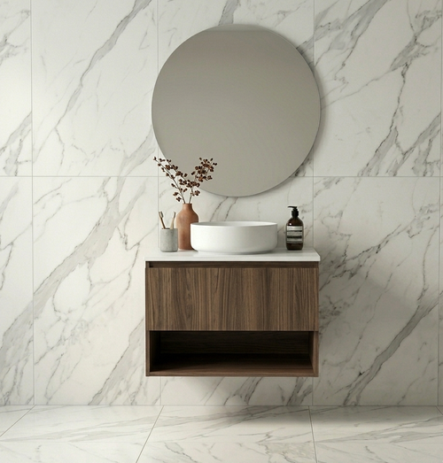 Infinity Short Wall Hung Vanity 450 - 590 mm, Open Shelf - Optional Stone Bench Top