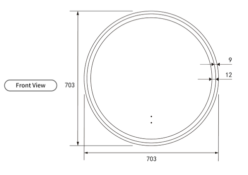 Aulic Windsor Round 700mm Led Mirror -  Matte Black Framed