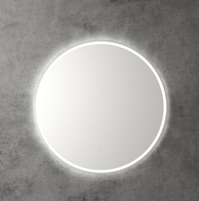 Aulic Windsor Round 700mm Led Mirror -  Brushed Nickel Framed