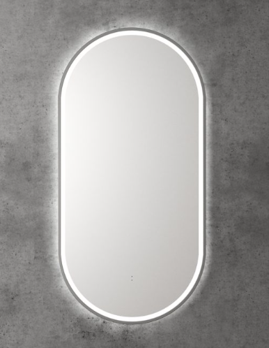 Aulic Beau monde oval 450*900mm Led Mirror with - Gun Metal Framed