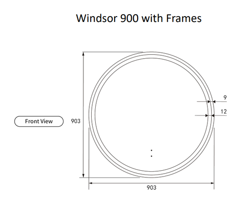Aulic Windsor Round 900mm Led Mirror -Matte White Framed