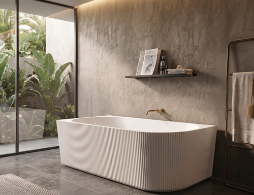 Dejon Fluted Freestanding Corner bathtub - 1500mm | 1700mm | FS77