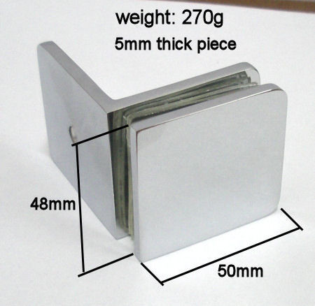 Wall Brackets for Frameless Shower Screen - Gun Metal