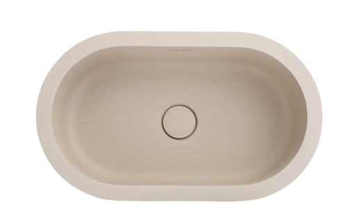 Bella Vista Doros Latte Solid Surfurce Drop In or Undermount Basin with overflow 530x320x168mm