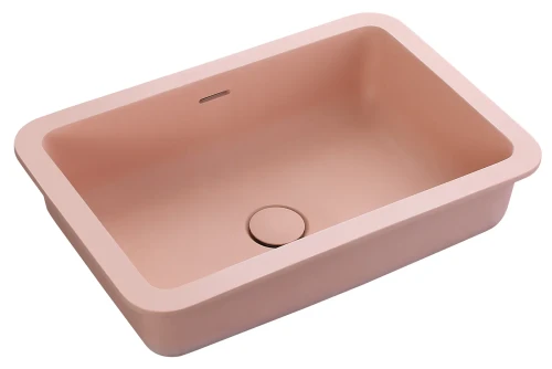 Bella Vista Thalios Rose Solid Surfurce Drop In or Undermount Basin with overflow 530x360x168mm