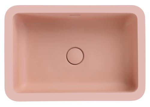 Bella Vista Thalios Rose Solid Surfurce Drop In or Undermount Basin with overflow 530x360x168mm