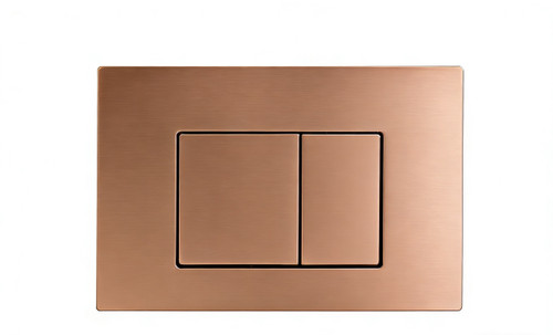 R&T In wall Toilet Square Push Plate Brushed Copper 