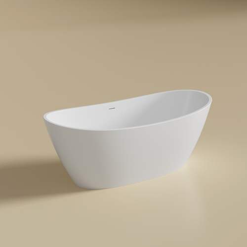 Valla Acrylic Free Standing Bathtub 1500 & 1700MM Matt White  ***WITH OVERFLOW
