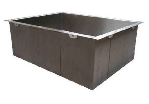 Cube Square Double Sink with Round Corner and Drainer Board 1110x450x225mm