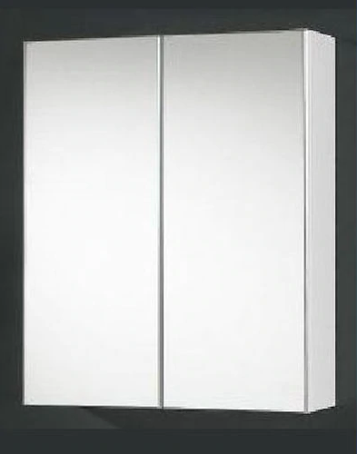 Pencil Edge Mirror Door Storage /  Shaving Cabinet Matt White 