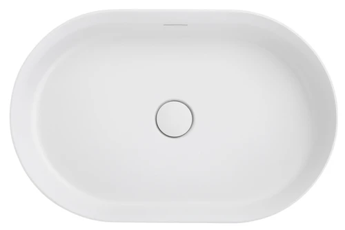Bella Vista Idra Matte White Solid Surfurce Basin with overflow 580 x 380 x 120mm