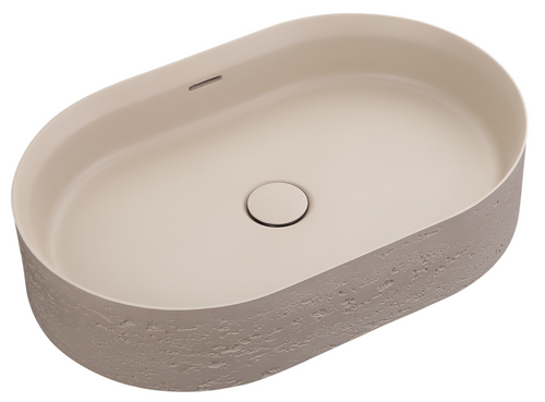 Bella Vista Idra Latte Solid Surfurce Basin with overflow 580 x 380 x 120mm