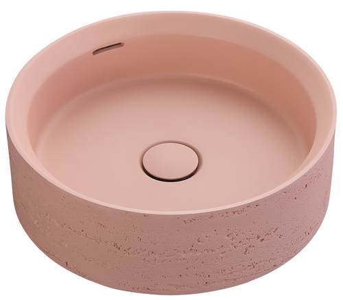 Bella Vista Thyra Rose Solid Surfurce Basin with overflow 380 x 380 x 125mm