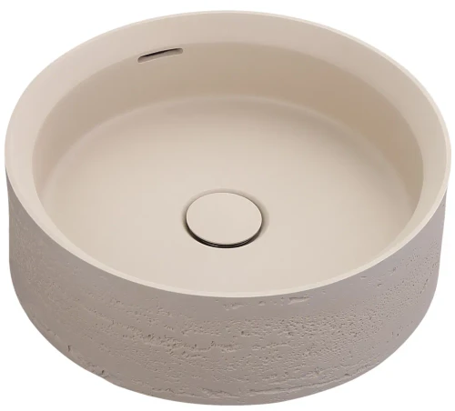 Bella Vista Thyra Latte Solid Surfurce Basin with overflow 380 x 380 x 125mm