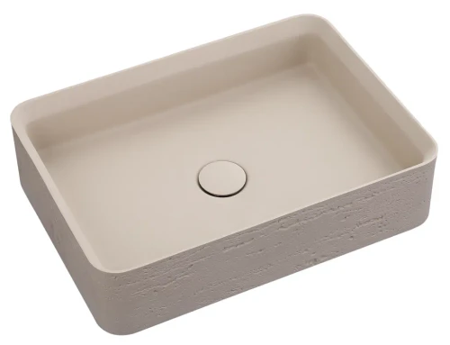 Bella Vista Astera Latte Solid Surfurce Basin with overflow 500 x 360 x 120mm
