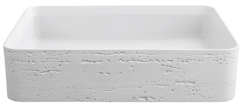 Bella Vista Astera Neige Solid Surfurce Basin with overflow 500 x 360 x 120mm