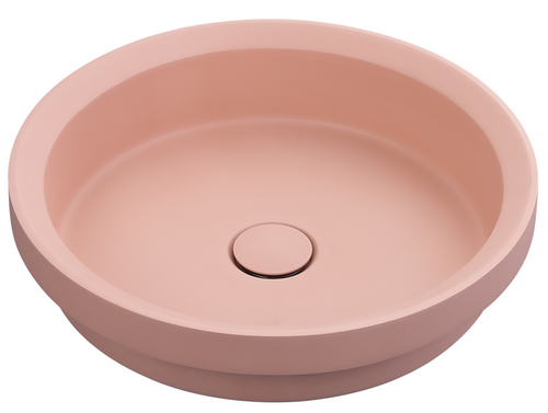 Bella Vista Calypsa Rose Semi-Inset Basin with overflow 430 x 430 x 135mm