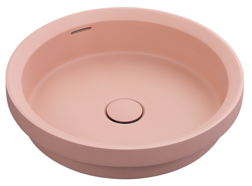 Bella Vista Calypsa Rose Semi-Inset Basin with overflow 430 x 430 x 135mm