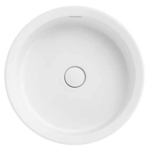 Bella Vista Calypsa Matte White Semi-Inset Basin with overflow 430 x 430 x 135mm
