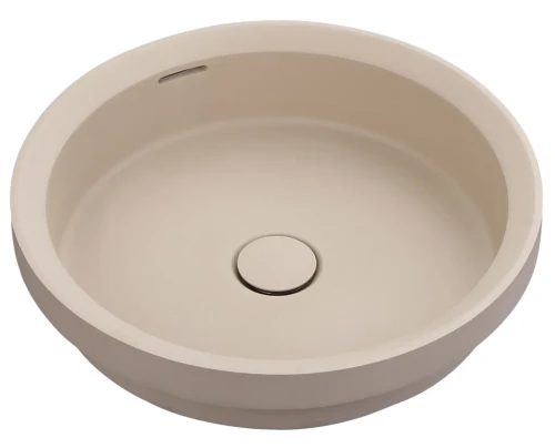 Bella Vista Calypsa Latte  Semi-Inset Basin with overflow 430 x 430 x 135mm