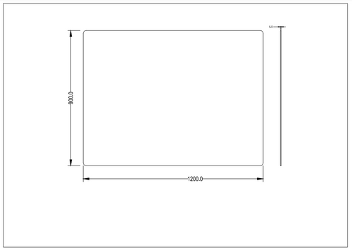 R20 Radius Corner Rectta Plain Pencil Edge Mirror