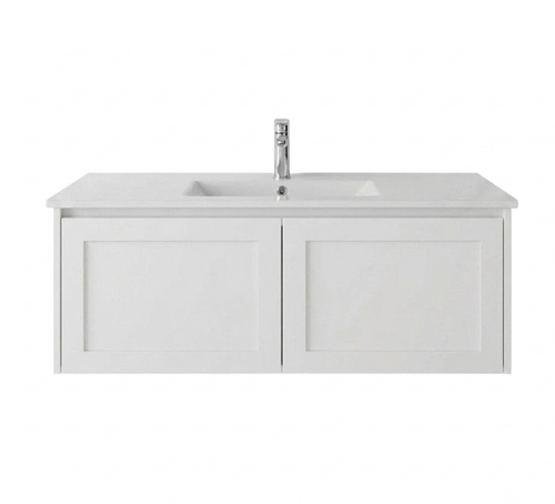 England Hampton White Shaker Wall Mount 900 mm Vanity  - Optional Stone Bench