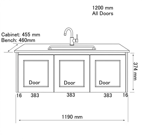 England Hampton White Shaker Wall Mount 1200 mm Vanity  - Optional Stone Bench