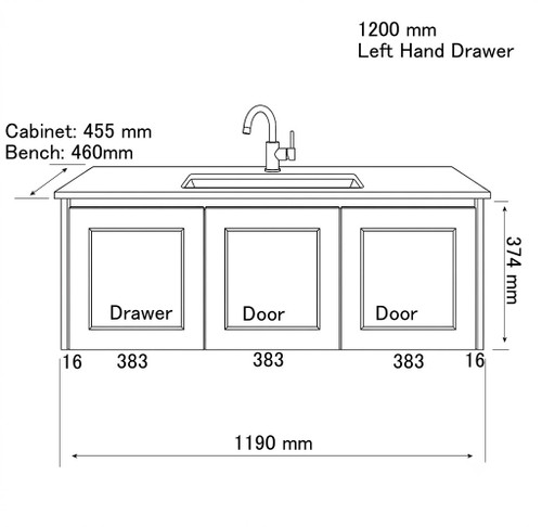 England Hampton White Shaker Wall Mount 1200 mm Vanity  - Optional Stone Bench
