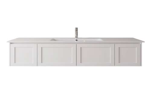 England Hampton White Shaker Wall Mount 1500 mm Vanity  - Optional Stone Bench