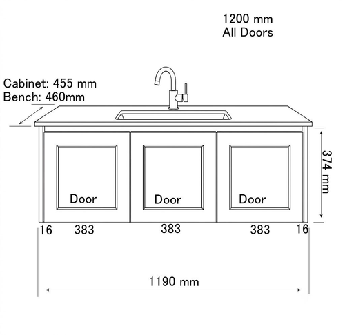 England Hampton White Shaker Wall Mount 1200 mm Vanity  - Optional Stone Bench
