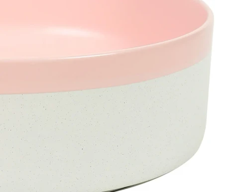 Round Above-Counter Basin Textured Exterior Finish with Matt Pink , Interior Smooth Finish  