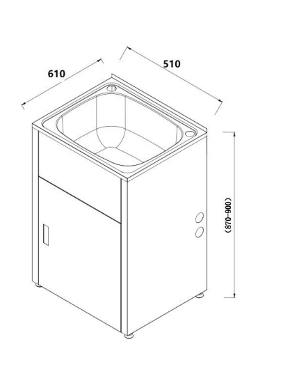 BK45LC PROJECT 45 Liter Laundry Sink Tub Cabinet (SINK + CABINET) 510(L) x 610(W) x 870(H)MM