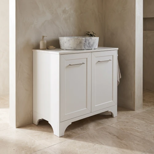 Wynyard 600mm Satin White Shaker Vanity Floorstanding | Optional Stone Top & Basin