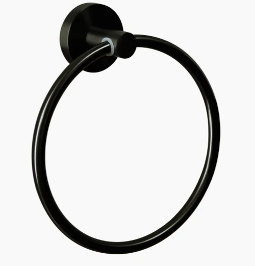 Vivid Iconic Matt Black Towel Ring