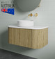 American Oak Curve Rouned Fluted Corner 1200 mm Vanity - Optional Stone Bench Top - ALL DRAWERS