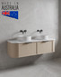 Seaford Curve Rouned Fluted Corner 1500 mm Vanity - Optional Stone Bench Top - ALL DRAWERS