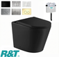 Berlin 99 Matt Black Wall Faced Pan with R&T Inwall Cistern - Rimless Tornado