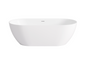 Ellips Slim Acrylic Free Standing Overflow Bathtub - Gloss White