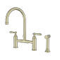 York Bridge Kitchen Set With Hand Spray  Aged Brass