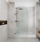 Frameless Arch Fluted Fixed Panel Shower Screen Glass 700 mm 900mm & 1000mm