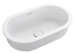 Bella Vista Doros Matt White Solid Surfurce Drop In or Undermount Basin with overflow 530x320x168mm