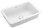 Bella Vista Thalios Matt white Solid Surfurce Drop In or Undermount Basin with overflow 530x360x168mm