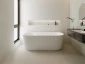 Fluted  Back To Wall Oval Free Standing Bath Gloss White  （ off set waste ） 