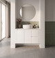 Wall to Wall Vanity 1190 mm to 1310 mm Evolution Tall - Satin White -  Optional Benchtop