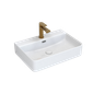 Sonia 600 x 420 x 130mm Gloss White Wall Hung Basin with overflow and Tap hole  