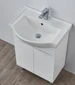 NDL600 Semi Recessed Basin Matt White Polyurethane Cabinet