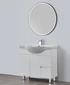 NDL900 Semi Recessed Basin Matt White Polyurethane Cabinet
