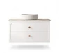 Marius 900mm Wall Hung Bathroom Vanity | Hampton Shaker Satin White - Optional Bench